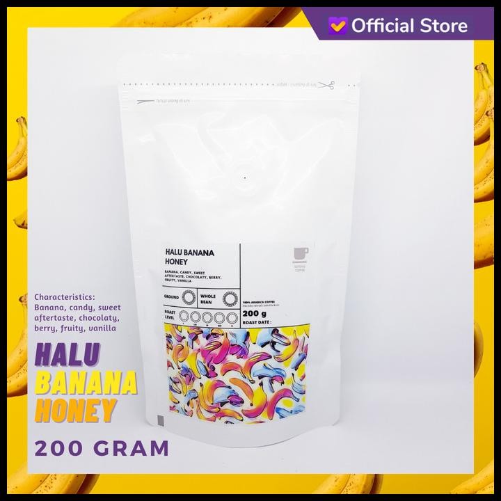 

Kopi Arabika Halu Banana Honey 200 Gram Biji Dan Bubuk Original Best Seller