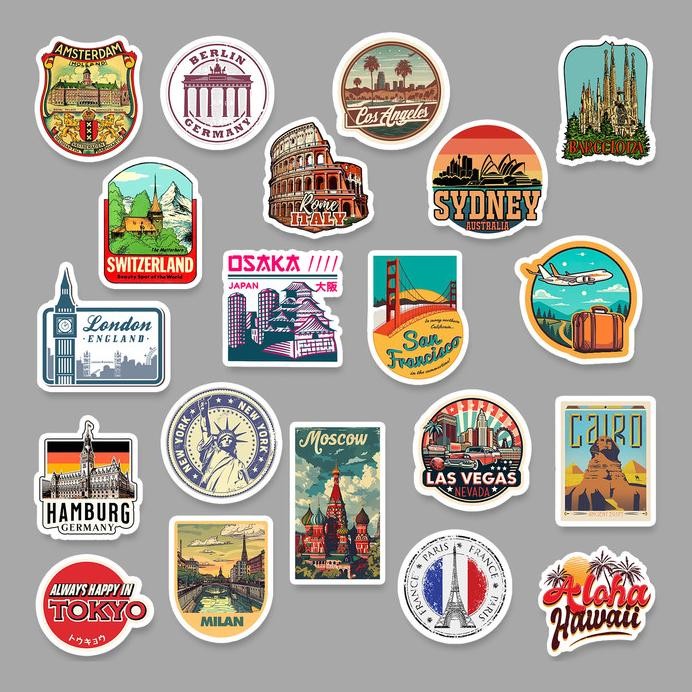 

STICKER PACK - VINTAGE TRAVELING | STICKER KOPER STICKER TUMBLER STICKER LAPTOP HELM murah