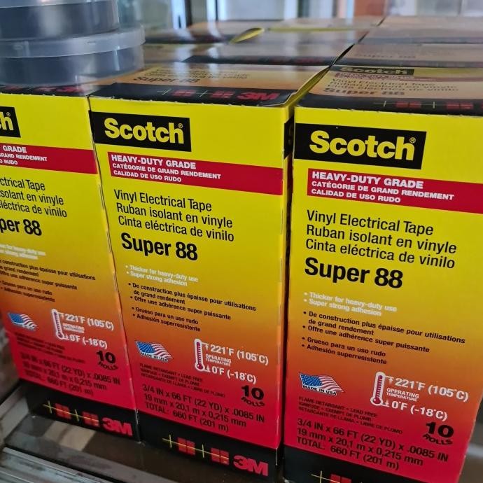 3M Scotch Super 88 Vinyl Tape Hitam murah