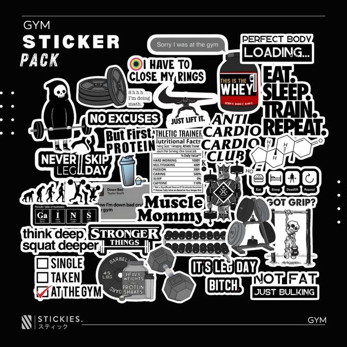 

Stiker/Sticker Pack "Gym" | High Quality | vinyl | murah murah