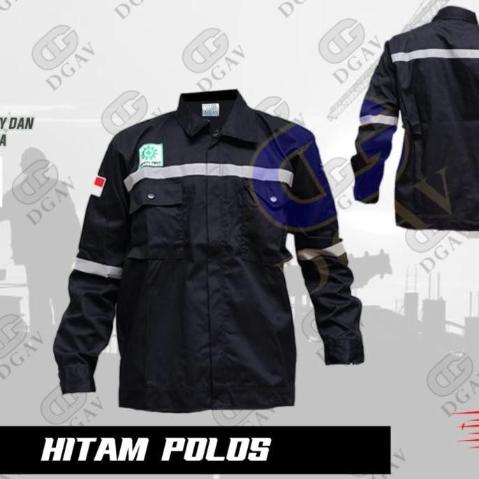 Wearpack Atasan,Seragam Atasan,Baju Kerja Warna Hitam Polos New Stok