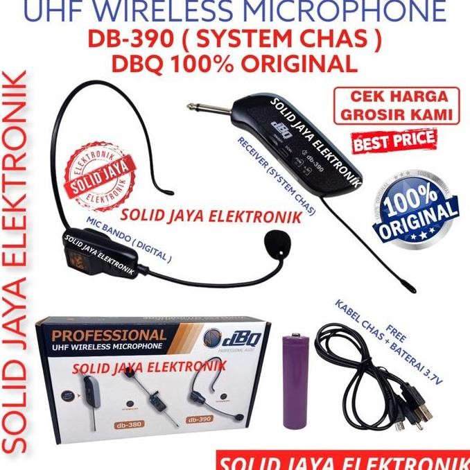 Mic Microphone Dbq Db-390 Wireless Db390 Db390 Bando Wireles Chas Mik Mikropon Mikropone Wire Less U