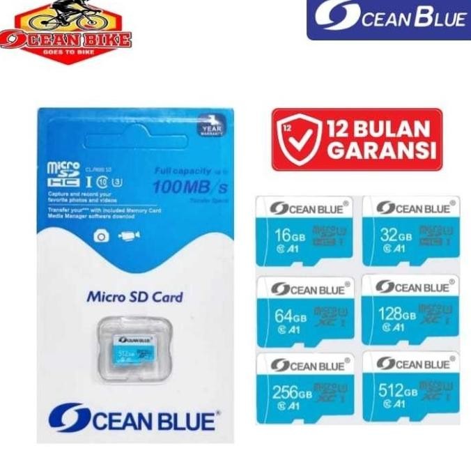 MEMORY CARD HP MICRO SD KARTU MEMORI MMC TF CLASS10 U3 128 256 512 GB 100MB/S KAMERA CCTV OCEANBLUE 