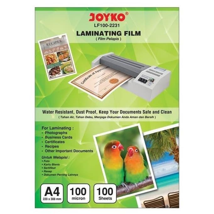

Laminating Film A4 100micron JOYKO/Plastik Laminating A4/Plastik Press Plastik