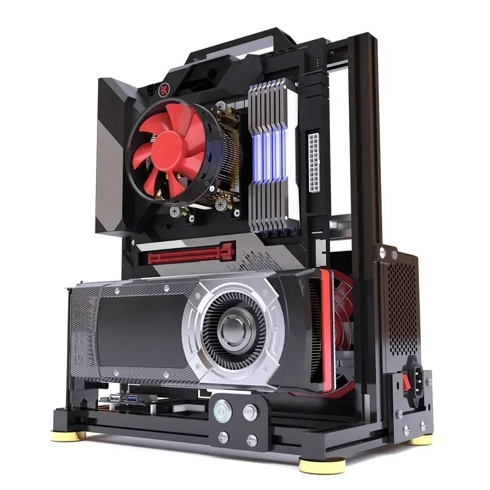 Diy Itx Matx Atx Open Pc Case Frame Rack,Mod Creativity Desktop Water/Air Cooler Gameing Cabinet