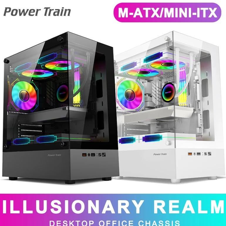 Power Train Illusionary Realm Computer Case M-Atx/Mini-Itx Desktop Game Chassis Atx Power Supply Sup