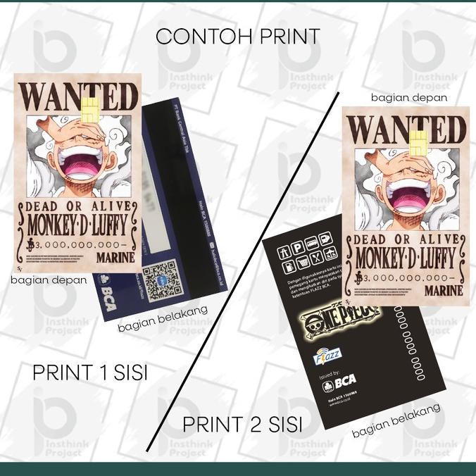 Sale Custom E-Toll Card - Print Uv Langsung Di Kartu - Edisi Wanted One Piece