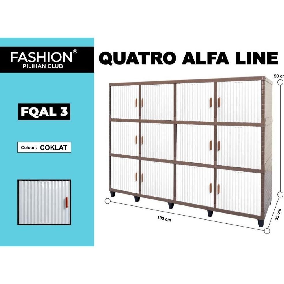 Fashion Quatro Alfa Line (CLUB) -  Lemari plastik Club FQAL Susun 2 Susun 3 | Lemari Serbaguna | Lem