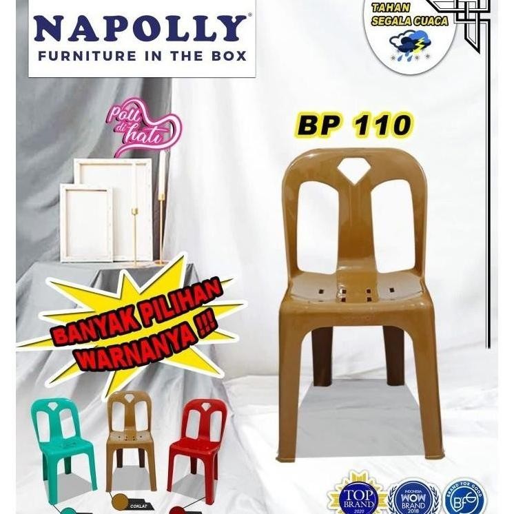 Kursi Plastik Merk Napolly - BP 110 | Kursi Sandaran | Kursi Pesta | Kursi Hajatan | Kursi acara Rap