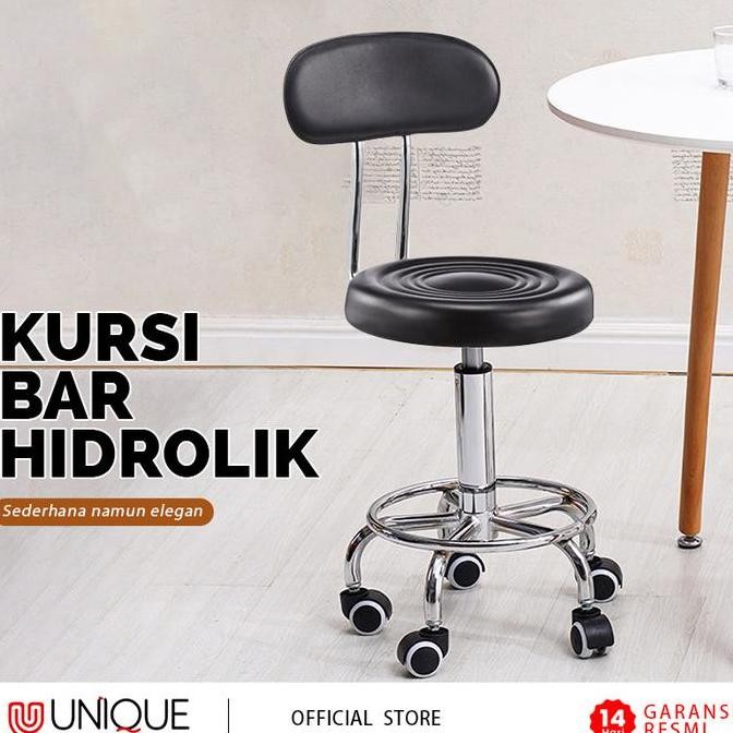 Kursi Barstool Bulat Sandaran Premium Kursi Bar Hidrolik Dapat Disesuaikan Bahan Besi Dudukan Busa L