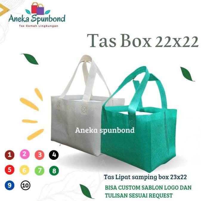 

tas spunbond box 22x22 / tas goodiebag Lusin ( isi 12 pcs) murah