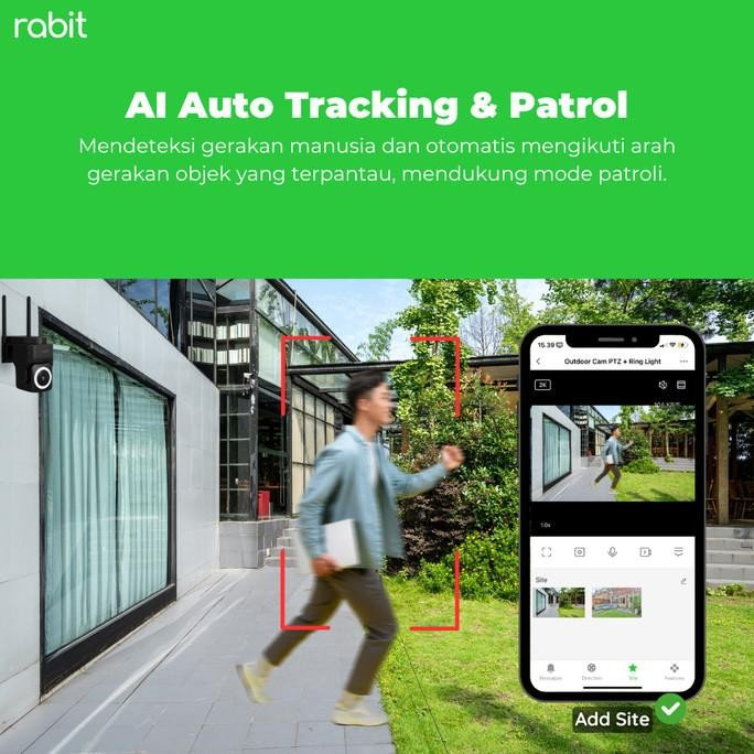 Grosir Rabit Smart Ip Cctv Wifi Camera Outdoor Ptz Ringlight Full Hd Kamera 4 Mp