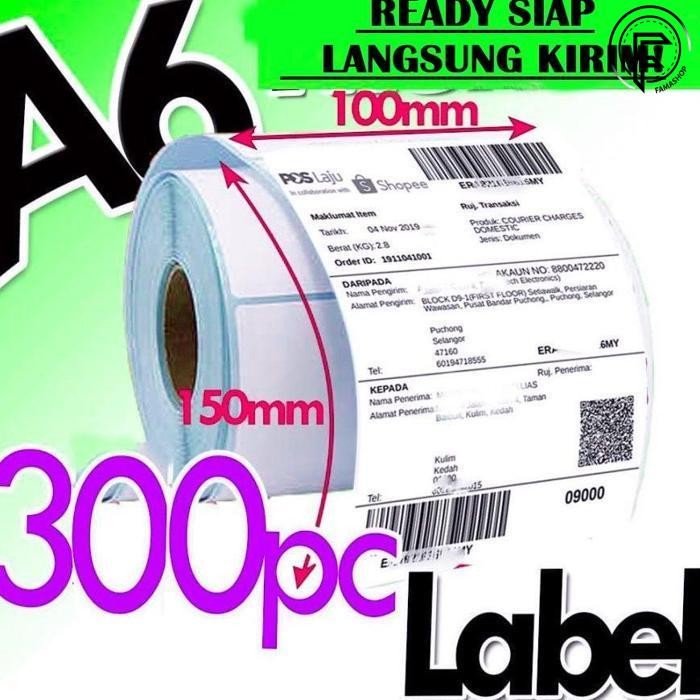 

BARU SMARTCOM KERTAS LABEL BARCODE 100 X 150 KERTAS STIKER THERMAL 100X150MM ISI 300 PCS MURAH