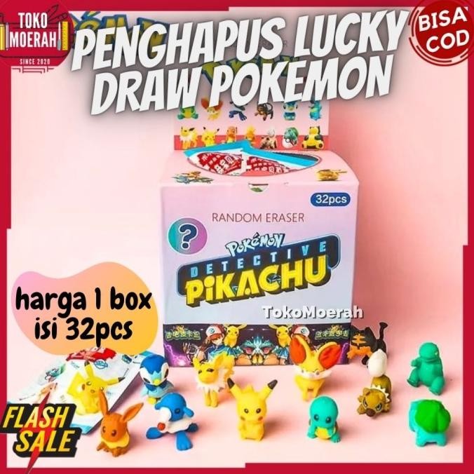 

BEBAS ONGKIR - PENGHAPUS POKEMON 1 BOX 32 pcs PENGHAPUS MISTERI LUCKY BOX POKEMON COD