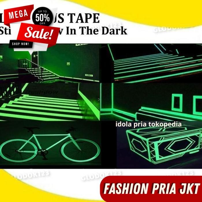 

LUMINOUS TAPE STICKER LAKBAN ISOLASI FOSFOR GLOW IN THE DARK 5 METER BY PRIA JKT BEST SELLER