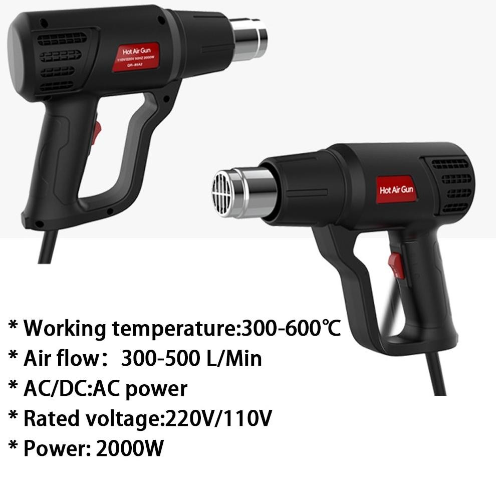 Hot Air Gun 2000W 600 Derajat 220V Hot Air Gun Uni Eropa Industri Elektrik Heat Gun Pemanas Dryer Al