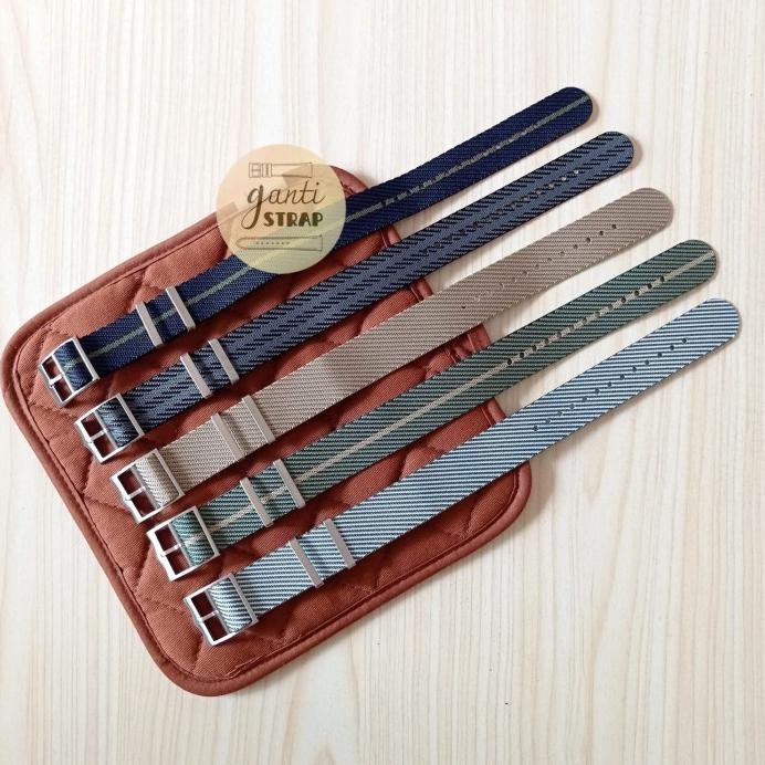 Woven Nato Strap / Twill Nylon Strap Tudor Style Silver Buckle murah