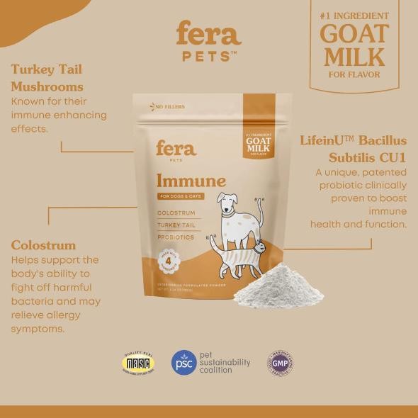 Murah Fera Pet Organics Immune Goat Milk Colostrum Probiotik Anjing Kucing