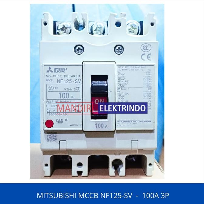 Mitsubishi Mccb Nf125-Sv  -  100A 3P New Stok