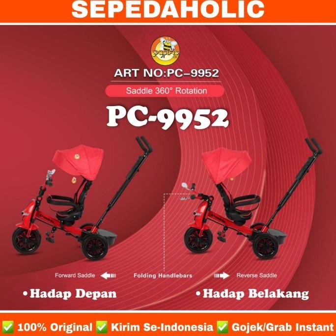 Grosir Sepeda Roda Tiga 3 Pacific Pc 9952 Kursi Putar Tricycle Stroller Anak