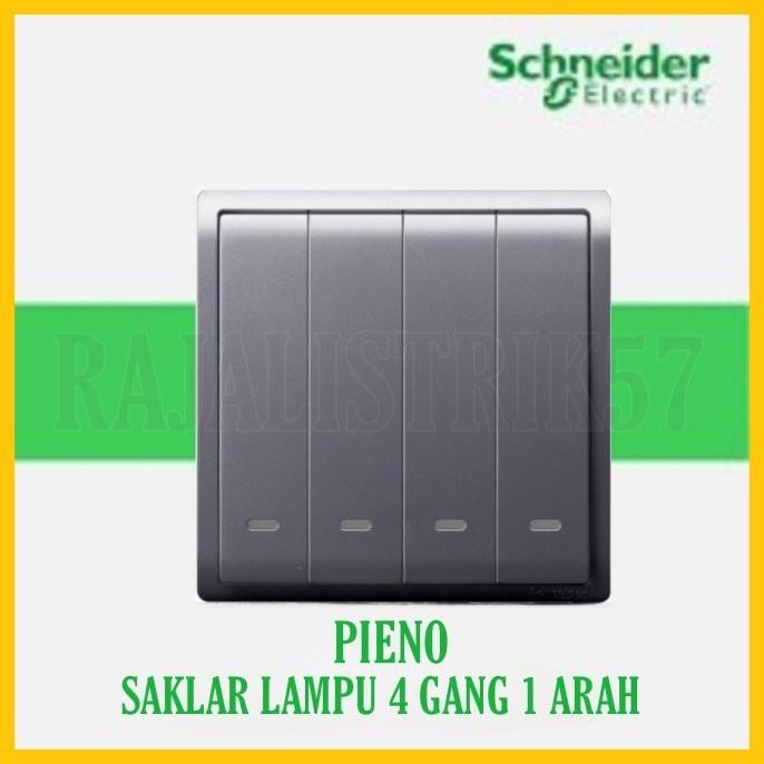 Schneider Pieno Silver Saklar Isi 4 Gang 1 Arah Pieno Silver New Stok