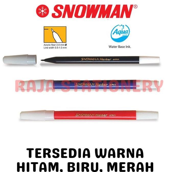 

NEW SNOWMAN MARKER BLACK BLUE RED SPIDOL SNOWMAN PW-1A PW1A HITAM BIRU MERAH BOX GROSS [144PCS]