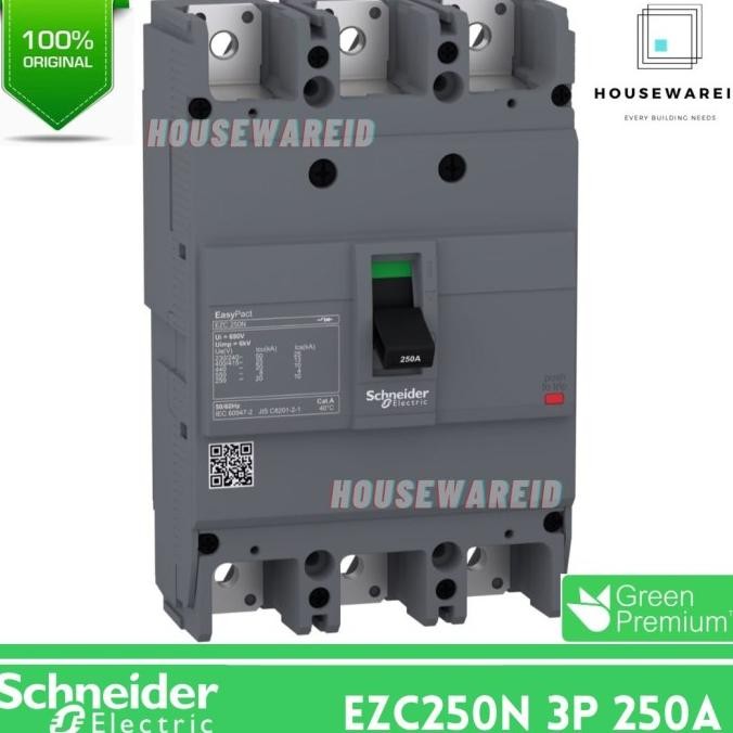 Mccb 3P 250A Schneider Ezc250N3250 Original / Breaker Mccb 3 Phase 250 Ampere Schneider Ezc250N New 