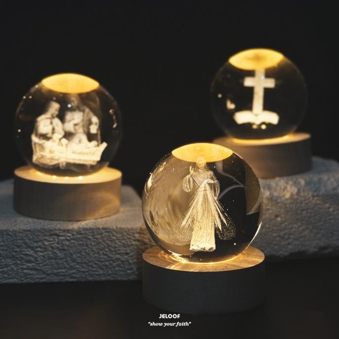 JELOOF Lampu Tidur Salib Yesus Rohani | Glow Lamp CS