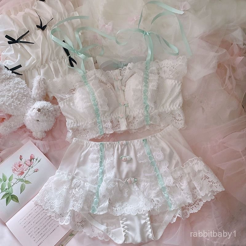 Vintage Lace Strap French Bra【】Lolita Girl lolita Front Closure Bra9726Japanese Style Set Collection