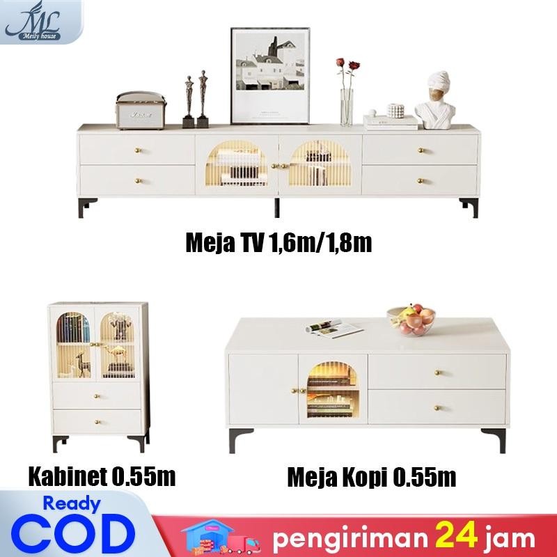 Meja TV 180CM Rak TV Lemari TV Meja Kopi Lemari Penyimpanan Kombinasi Furnitur Ruang Tamu Set