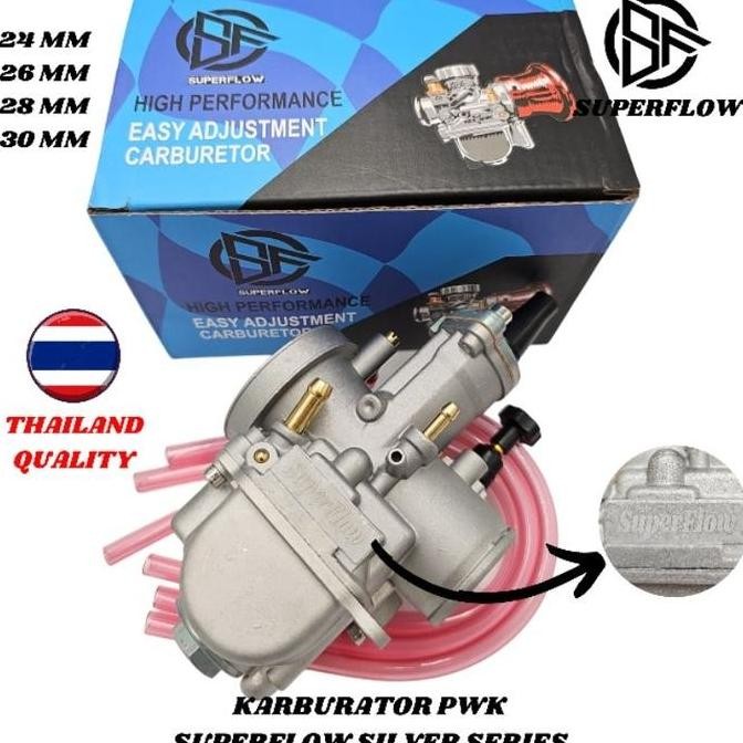 KARBURATOR KARBU PWK 21 24 26 28 30 SUPERFLOW RACING SILVER UNIVERSAL NO CPO TK BRT Motorcycle