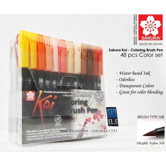 

SAKURA KOI COLORING BRUSH PEN - 48 COLOR SET