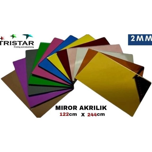 redi Acrylic Mirror Akrilik Lembaran 122x244 Silver / Emas Gold / Rose Gold