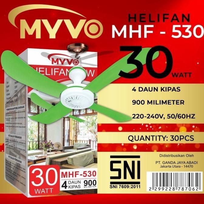 Original Myvo Kipas Gantung 30 Watt Kipas Baling Myvo 30W Mhf 530 Sni Helifan