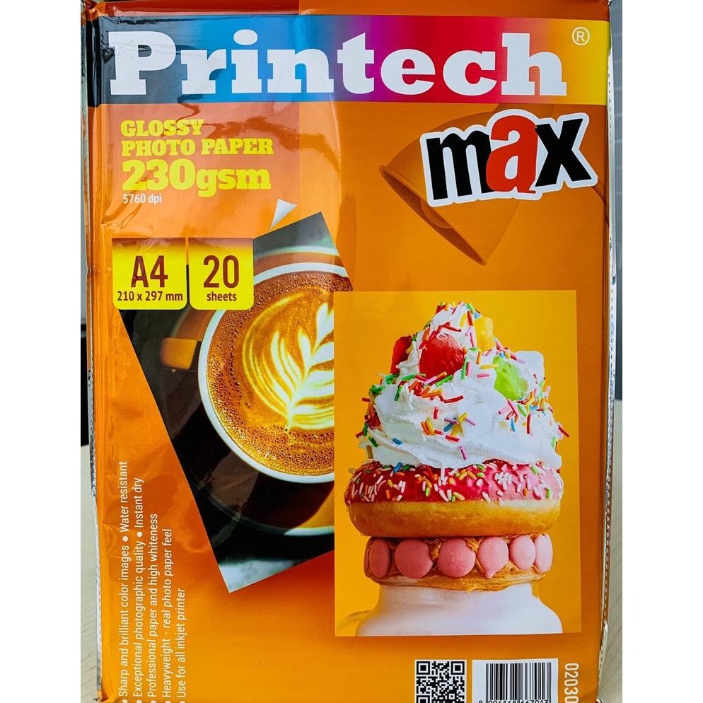 

Ok75 Kertas Foto / Photo Paper Printech Glossy Max A4 230Gsm - 02030