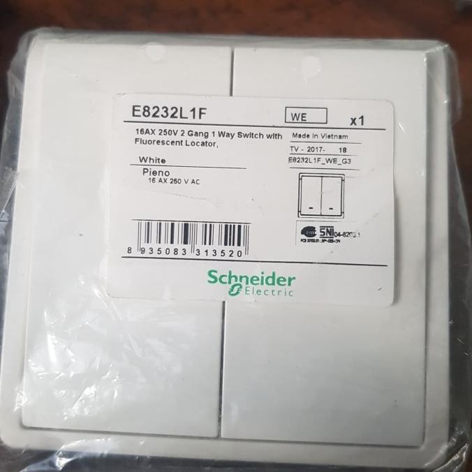 Promo Saklar Seri Schneider Type Pieno / Sakelar Seri / 2 Gang Schneider COD