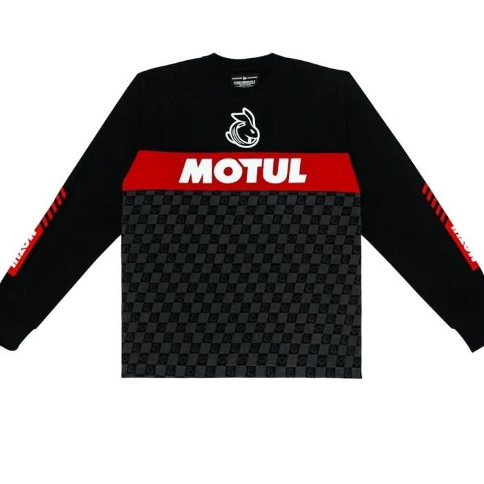 Rabbit And Wheels X Motul Longsleeve Black - Kaos Tangan Panjang Rider High Quality