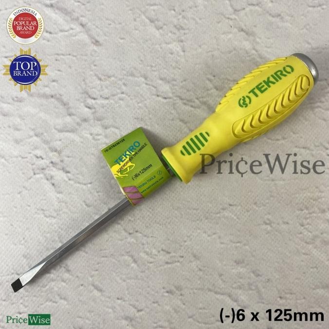 #####] Obeng Ketok TPR Minus 6 x 125 mm 5" Tekiro / Screwdriver TPR Handle