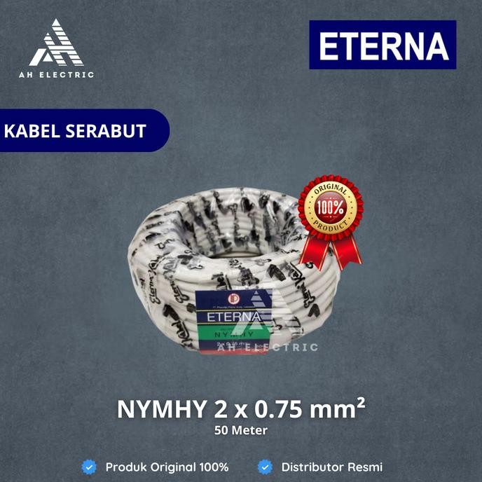 Kabel Serabut Nymhy 2X0.75 Eterna @50M / Nymhy 2X0,75 / Nymhy 2X0 75 New Stok
