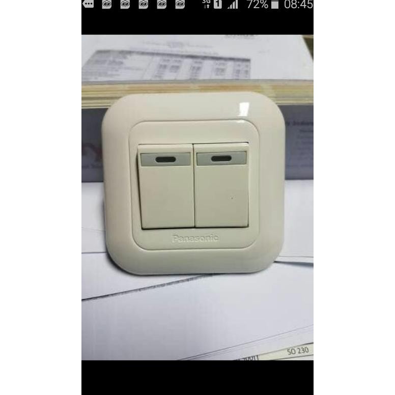 Promo saklar seri panasonic lampu saklar double dengan lampu indikator COD
