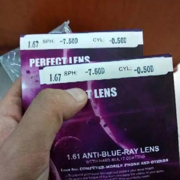 Terbaru Lensa Kacamata Minus Anti Blueray 1.67 Super Tipis Anti Sinar Biru