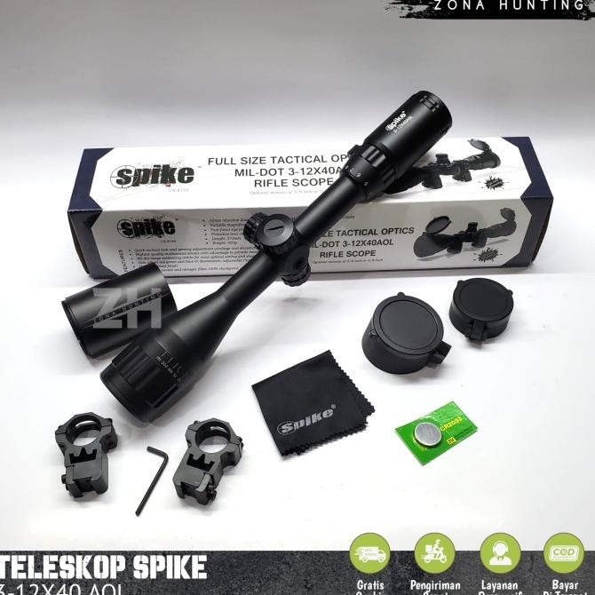Terlaris Teleskop Spike 3-12x40 Aol Telescope Spike 3-12x40 Aol Plus Sunhide SALE