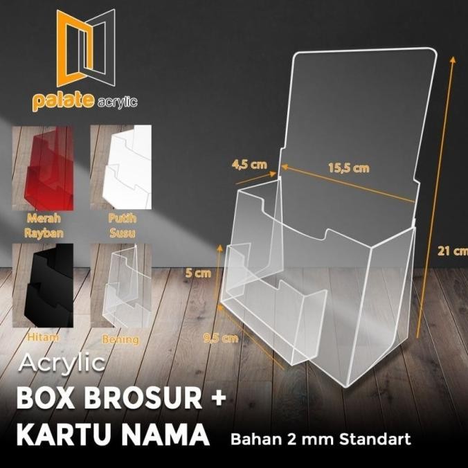 

ready AKRILIK TEMPAT BROSUR A5+KOTAK KARTU NAMA/AKRILIK A5 TEBAL 2MM murah