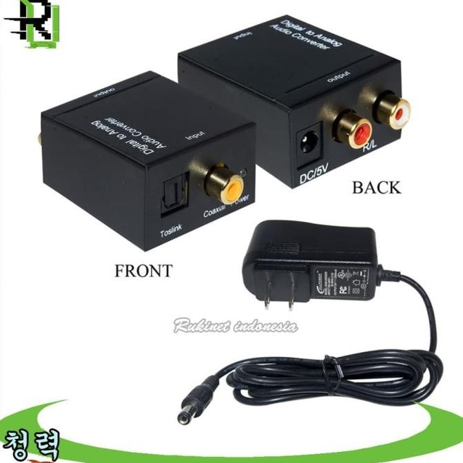 Digital to Analog Audio Converter Optical Toslink ke RCA Speaker