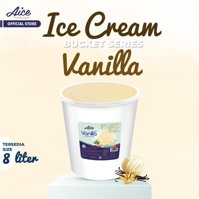 

New AICE Vanilla Bucket Ice Cream Es Krim Ember 8L Eskrim Berkualitas