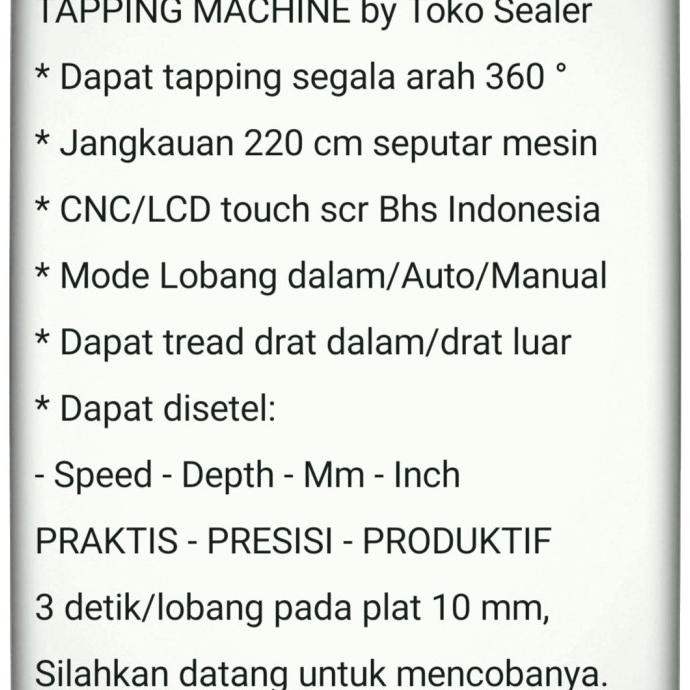Fully Auto Universal Electric Tapping Machine M 3 - 16 m Lengan Robot murah