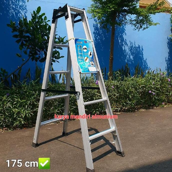Tangga Lipat Almunium Grand Hitam 1,75M/3,5M Co