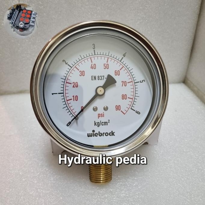 6 Bar Pressure Gauge 4 Inch Wiebrock // Manometer Gauge 4 Inch 6 Bar Wiebrock Co