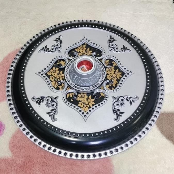 Ornamen Gypsum Plafon Tengah 30Cm Pvc Dengan Fitting E27 Plastik Hiasan Co