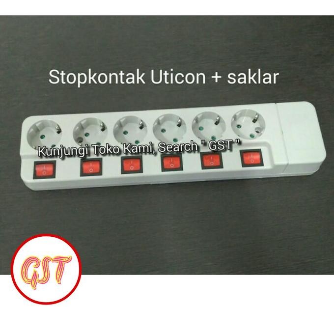 STOPKONTAK SAKLAR ISI 6 LUBANG UTICON STOP KONTAK